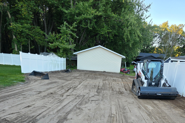 Excavation process with heavy machinery